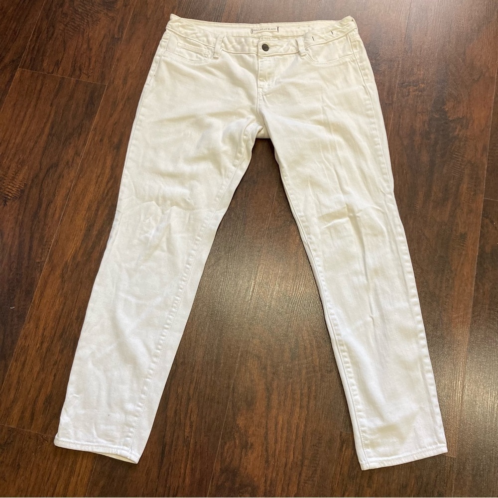 11 BULLHEAD black DENIM LEGGINGS white denim jeans tapered GUC *as is